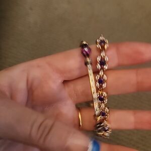 Elegant Gold and Purple Women's Bracelet